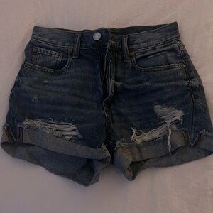Aeropostale Dark Blue Distressed Jean Shorts